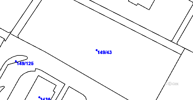 Parcela st. 149/43 v KÚ Bolevec, Katastrální mapa