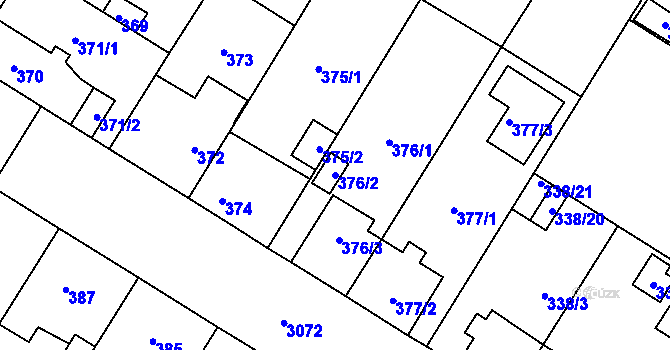 Parcela st. 376/2 v KÚ Bolevec, Katastrální mapa