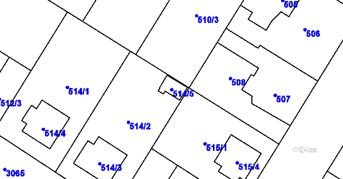 Parcela st. 514/5 v KÚ Bolevec, Katastrální mapa