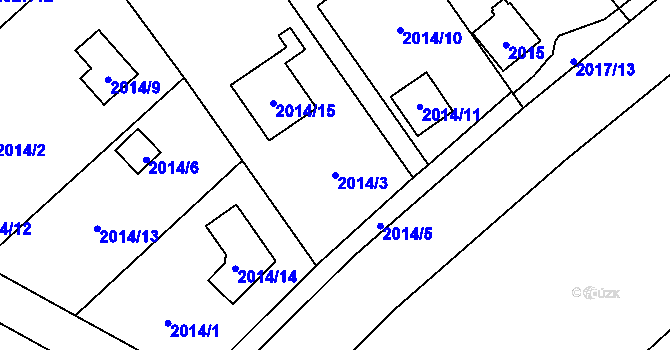 Parcela st. 2014/3 v KÚ Bolevec, Katastrální mapa