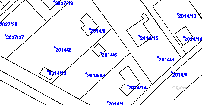 Parcela st. 2014/6 v KÚ Bolevec, Katastrální mapa