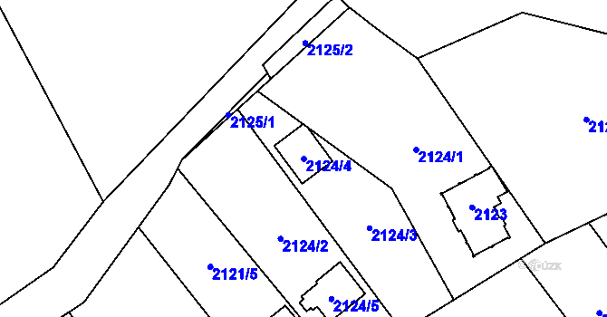 Parcela st. 2124/4 v KÚ Bolevec, Katastrální mapa