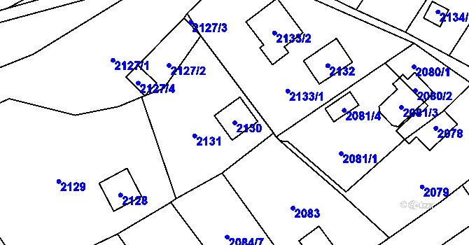 Parcela st. 2130 v KÚ Bolevec, Katastrální mapa