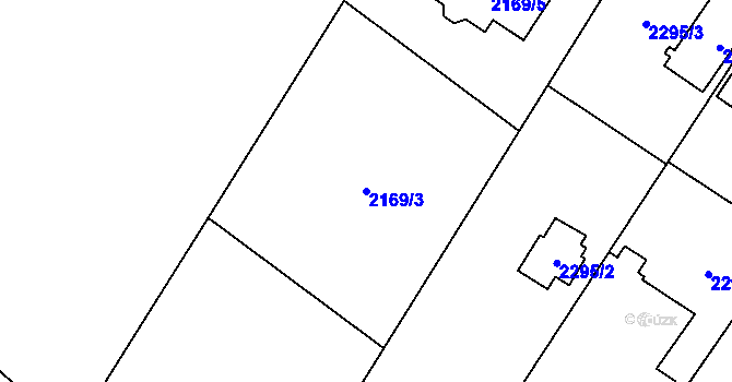 Parcela st. 2169/3 v KÚ Bolevec, Katastrální mapa