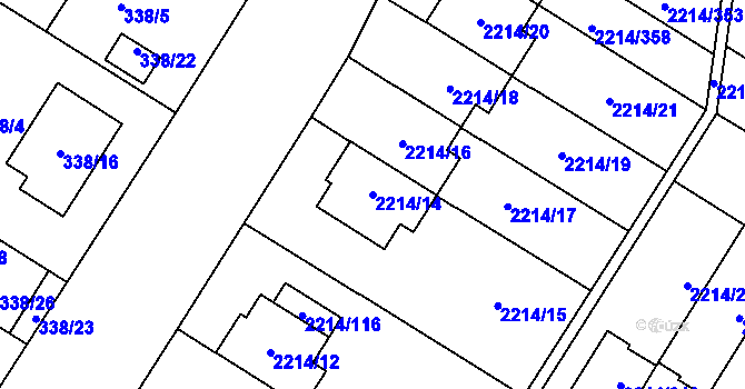 Parcela st. 2214/14 v KÚ Bolevec, Katastrální mapa