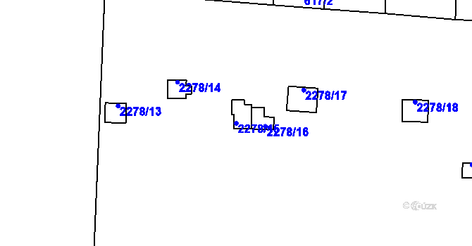 Parcela st. 2278/15 v KÚ Bolevec, Katastrální mapa