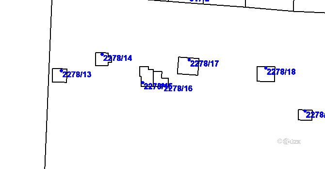 Parcela st. 2278/16 v KÚ Bolevec, Katastrální mapa