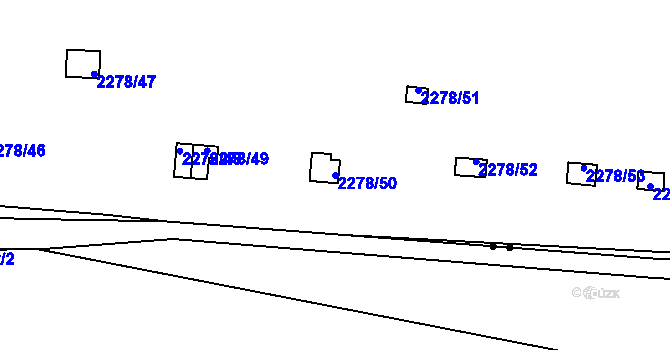 Parcela st. 2278/50 v KÚ Bolevec, Katastrální mapa