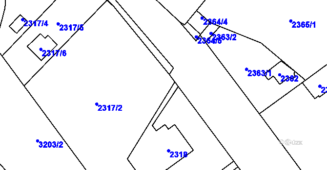 Parcela st. 2319/2 v KÚ Bolevec, Katastrální mapa
