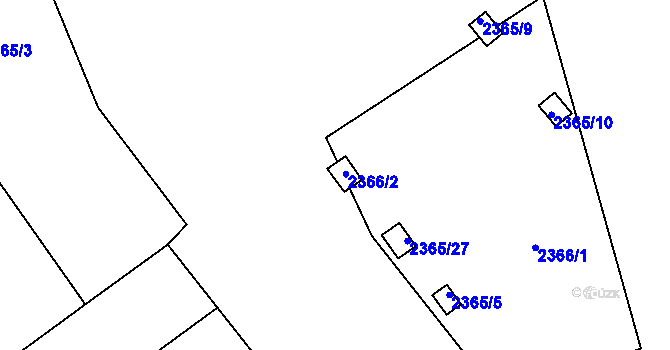 Parcela st. 2365/4 v KÚ Bolevec, Katastrální mapa