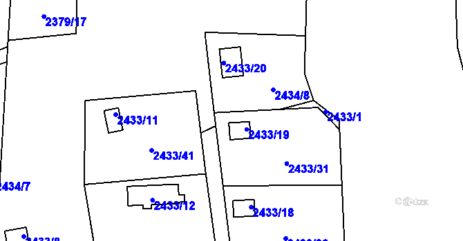 Parcela st. 2433/39 v KÚ Bolevec, Katastrální mapa