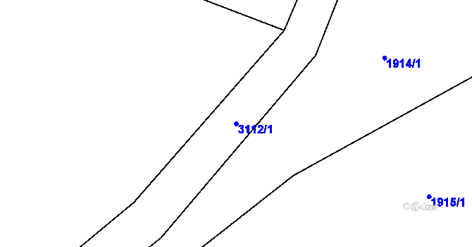 Parcela st. 3112/1 v KÚ Bolevec, Katastrální mapa
