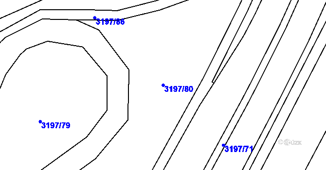 Parcela st. 3197/80 v KÚ Bolevec, Katastrální mapa