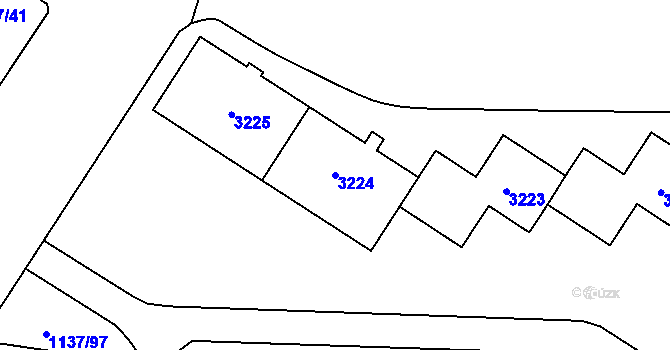 Parcela st. 3224 v KÚ Bolevec, Katastrální mapa