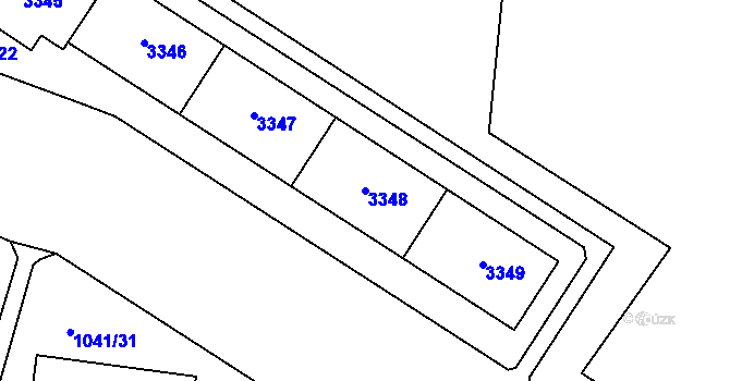 Parcela st. 3348 v KÚ Bolevec, Katastrální mapa
