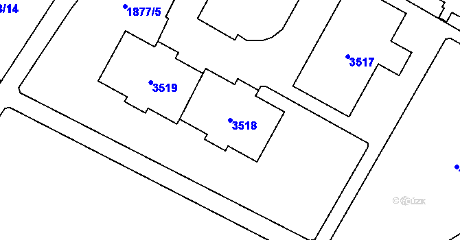 Parcela st. 3518 v KÚ Bolevec, Katastrální mapa
