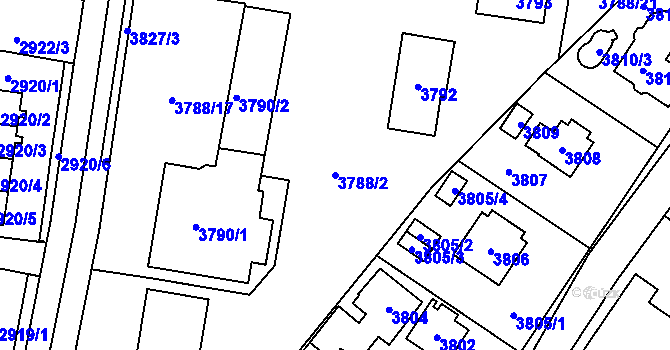 Parcela st. 3788/2 v KÚ Bolevec, Katastrální mapa
