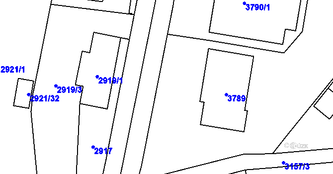 Parcela st. 3788/4 v KÚ Bolevec, Katastrální mapa