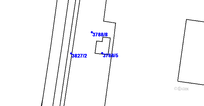 Parcela st. 3788/5 v KÚ Bolevec, Katastrální mapa