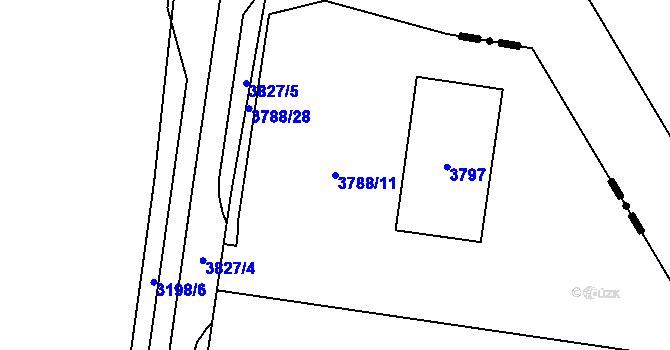 Parcela st. 3788/11 v KÚ Bolevec, Katastrální mapa