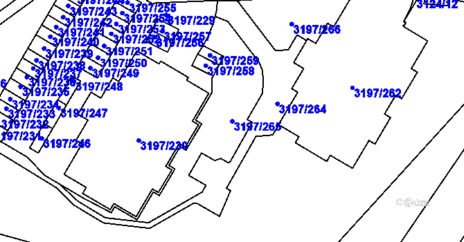 Parcela st. 3197/265 v KÚ Bolevec, Katastrální mapa