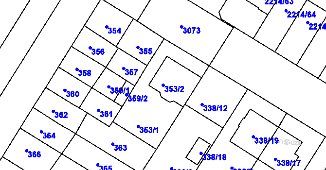 Parcela st. 353/2 v KÚ Bolevec, Katastrální mapa