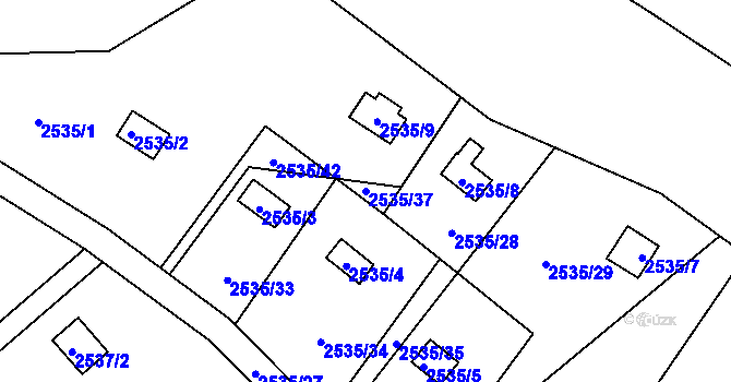 Parcela st. 2535/37 v KÚ Bolevec, Katastrální mapa
