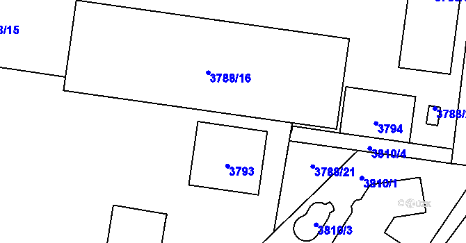 Parcela st. 3788/19 v KÚ Bolevec, Katastrální mapa