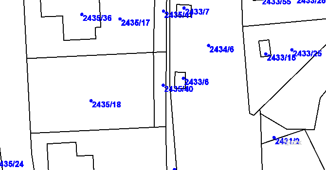 Parcela st. 2435/40 v KÚ Bolevec, Katastrální mapa