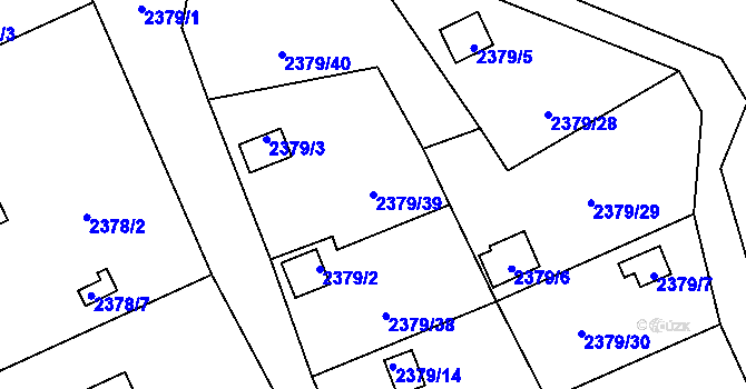 Parcela st. 2379/39 v KÚ Bolevec, Katastrální mapa