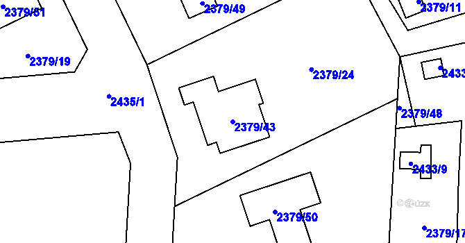 Parcela st. 2379/43 v KÚ Bolevec, Katastrální mapa