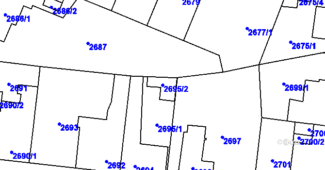 Parcela st. 2695/2 v KÚ Bolevec, Katastrální mapa