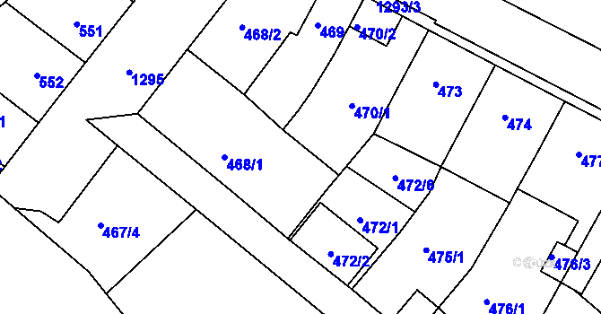 Parcela st. 470/3 v KÚ Božkov, Katastrální mapa