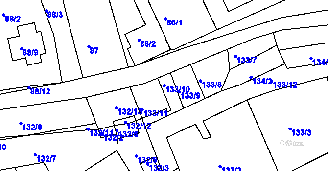 Parcela st. 133/10 v KÚ Božkov, Katastrální mapa