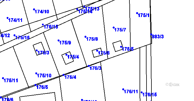 Parcela st. 175/6 v KÚ Božkov, Katastrální mapa