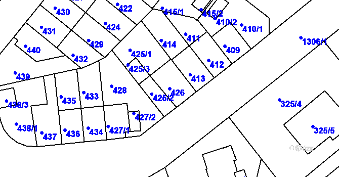 Parcela st. 426 v KÚ Božkov, Katastrální mapa