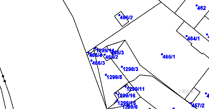 Parcela st. 465/2 v KÚ Božkov, Katastrální mapa
