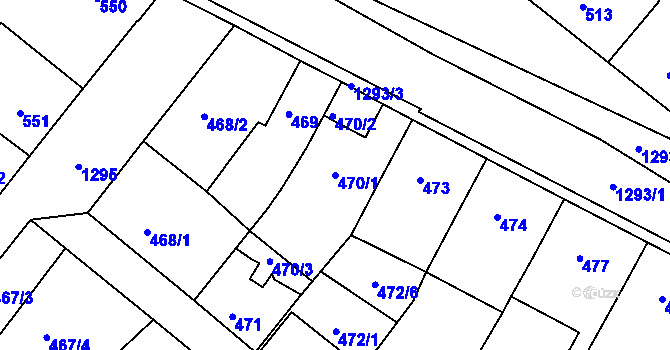 Parcela st. 470/1 v KÚ Božkov, Katastrální mapa