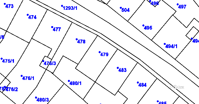 Parcela st. 479 v KÚ Božkov, Katastrální mapa