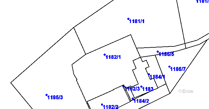 Parcela st. 1182/1 v KÚ Božkov, Katastrální mapa