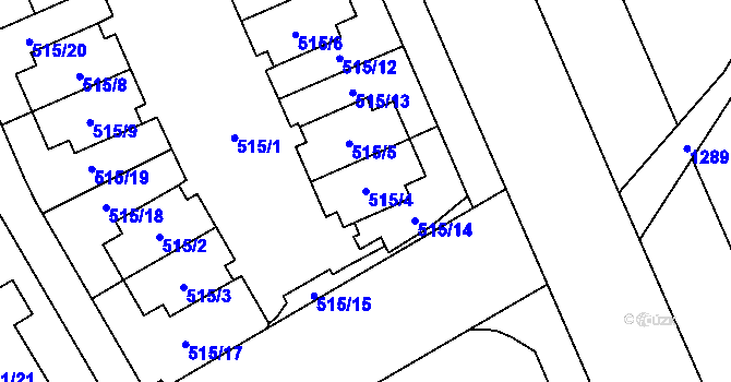 Parcela st. 515/4 v KÚ Hradiště u Plzně, Katastrální mapa