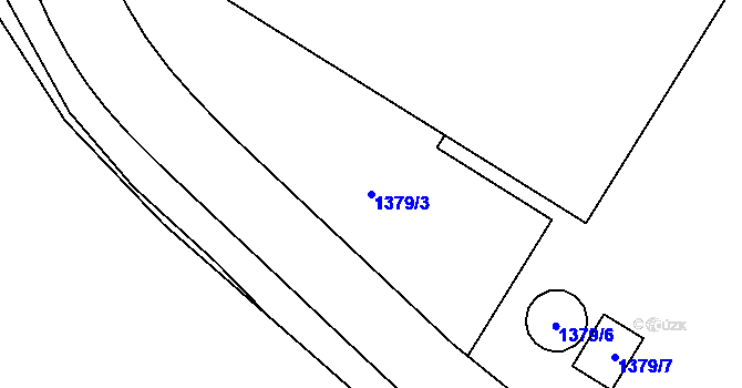 Parcela st. 1379/3 v KÚ Bručná, Katastrální mapa