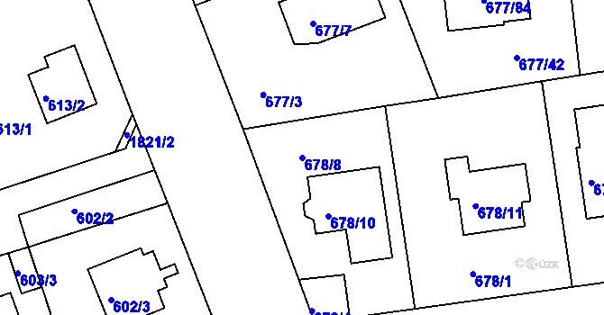 Parcela st. 678/8 v KÚ Bručná, Katastrální mapa