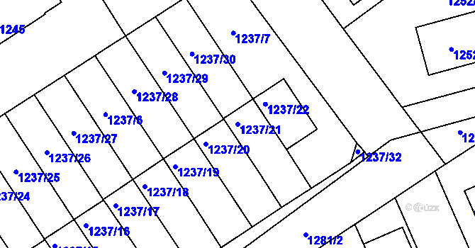 Parcela st. 1237/21 v KÚ Bručná, Katastrální mapa