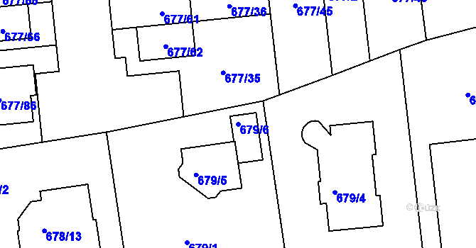 Parcela st. 679/6 v KÚ Bručná, Katastrální mapa