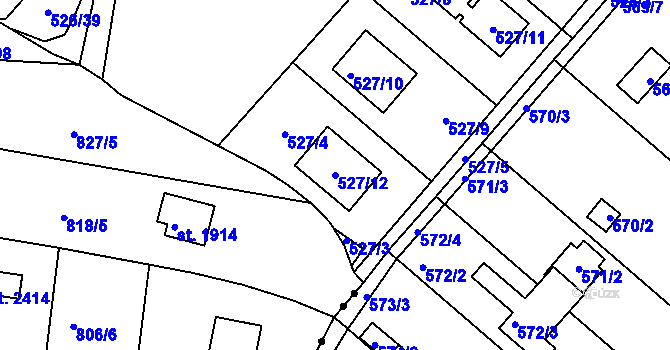Parcela st. 527/12 v KÚ Doudlevce, Katastrální mapa