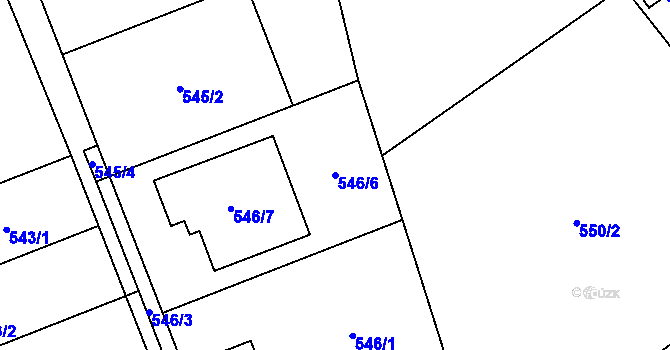 Parcela st. 546/6 v KÚ Doudlevce, Katastrální mapa
