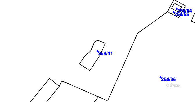 Parcela st. 254/11 v KÚ Doudlevce, Katastrální mapa
