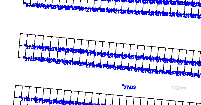 Parcela st. 271/95 v KÚ Doudlevce, Katastrální mapa