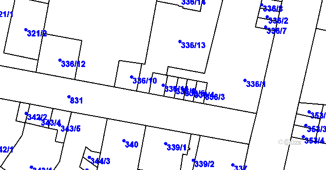 Parcela st. 336/11 v KÚ Doudlevce, Katastrální mapa